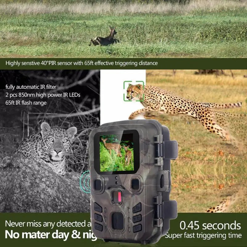 Câmara de trilha  Mini301 — 20MP / 1080P Full HD - observação de Animais -  Vigilância - Visão Noturna -  Armadilha Fotográfica