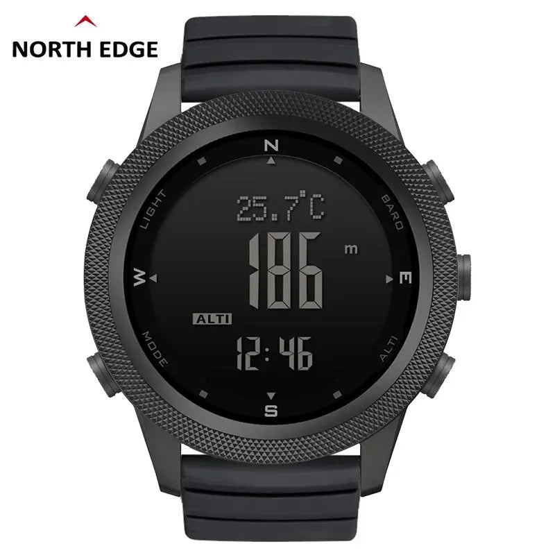 Relógio Tático Militar NORTH EDGE APACHE-46 — Altímetro, Bússola, Barómetro e Resistente à Água 50M