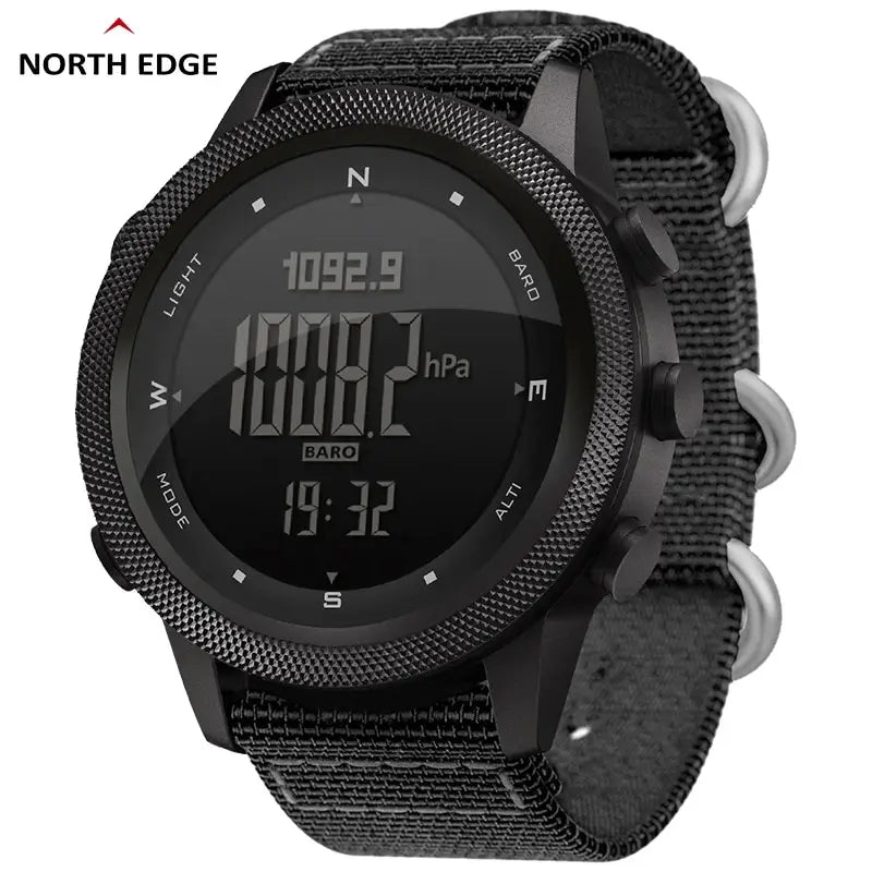 Relógio Tático Militar NORTH EDGE APACHE-46 — Altímetro, Bússola, Barómetro e Resistente à Água 50M