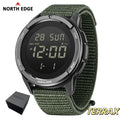 NORTH EDGE TERRAX Watches for Man Outdoor Sports Swimming Waterproof 50M Stopwatch Countdown Luminous Men Watch Gift Box Reloj