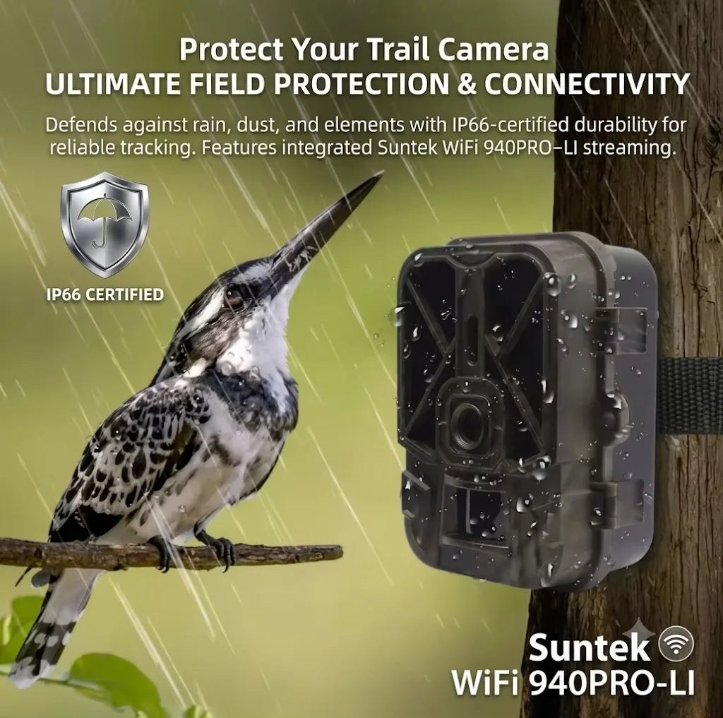 Live Stream Trail Camera 4K Video 30MP WiFi APP No 4G Network Hunting Cameras With 8000mAh Li-Battery Night Vision WiFi940PROLI