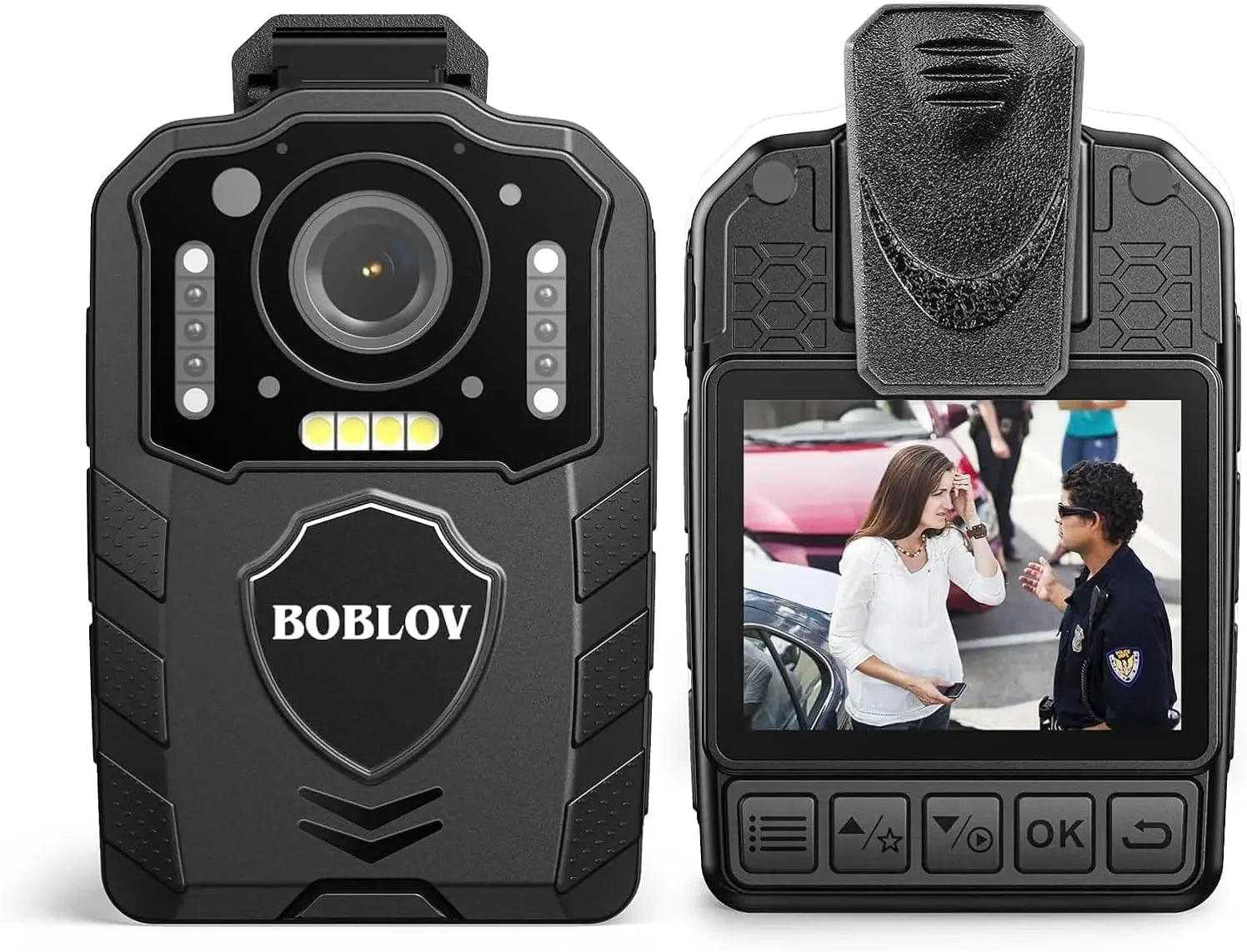 BOBLOV KJ25 1080p Action Camera 3000mAh Support 13Hrs Recording Bodycam Night Vision Mini Camerab Police Camera Pet Walking