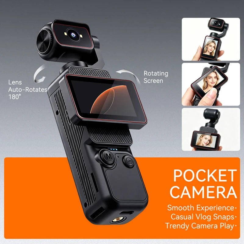 OnePlus 2K Handheld Pocket Action Camera With HD Rotating Screen Image Stabilization Photo Video Recording Wi-Fi Transfer
